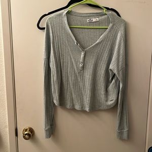 Teal Hollister cropped sweater